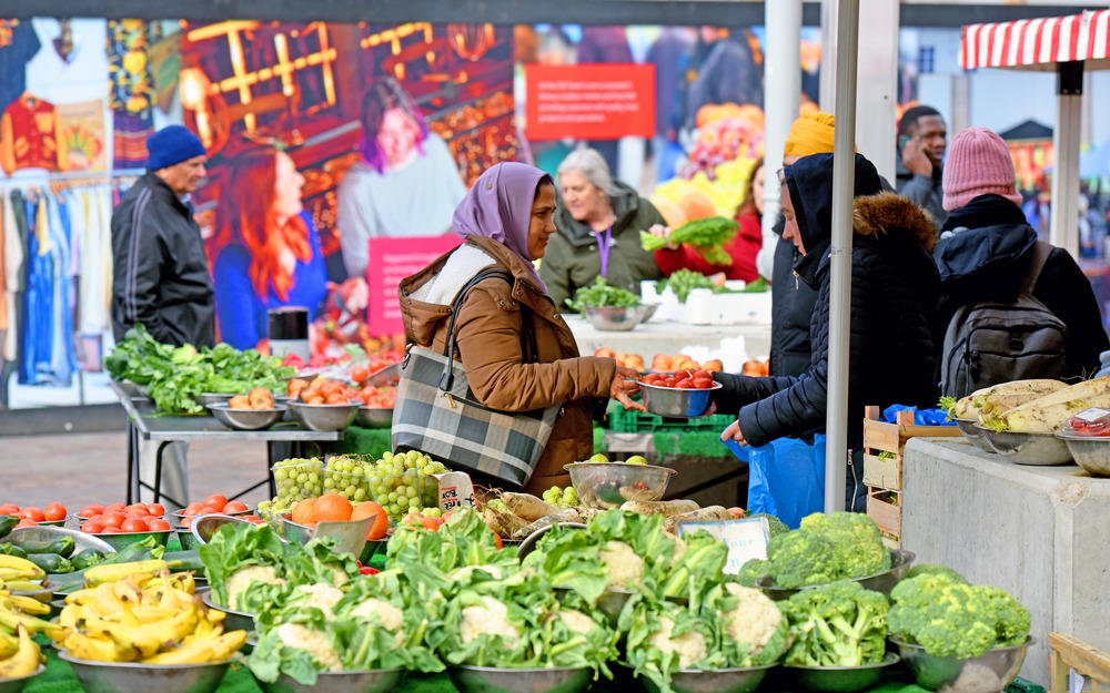 PICTURE COPYRIGHT MATT SHORT / MATT SHORT PHOTOGRAPHY 
Leicester Market temporary location in Green Dragon Square.